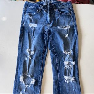 A&E super stretch cropped denim jeggings!